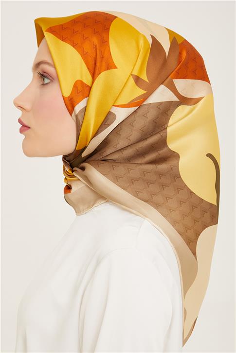 Armine Geometrik Desenli Sura İpek Eşarp 24Ya9120 07
