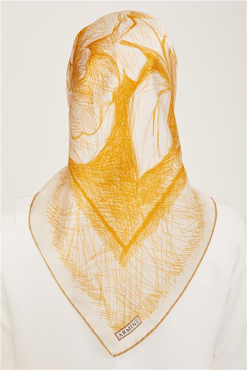 Armine Geometrik Desenli Sura İpek Eşarp 24Ya9122 55 01