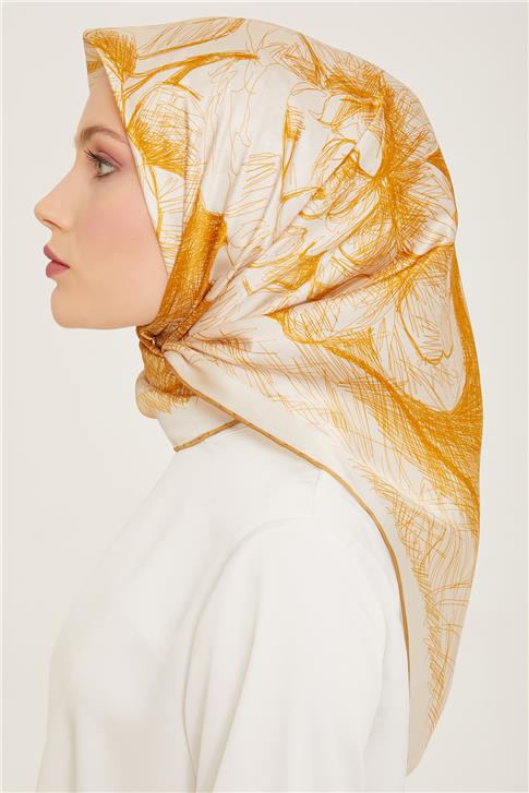 Armine Geometrik Desenli Sura İpek Eşarp 24Ya9122 55 01
