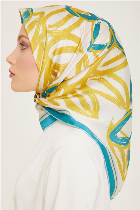 Armine Çiçek Desenli Twill İpek Eşarp 24Ya9123 5 05