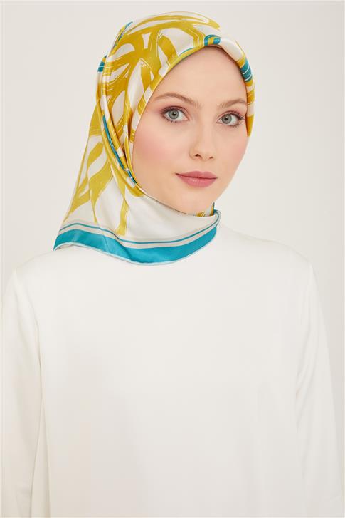 Armine Çiçek Desenli Twill İpek Eşarp 24Ya9123 5 05