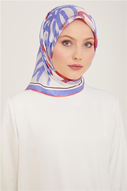Armine Çiçek Desenli Twill İpek Eşarp 24Ya9123 5 33