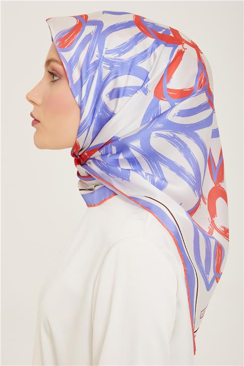 Armine Çiçek Desenli Twill İpek Eşarp 24Ya9123 5 33
