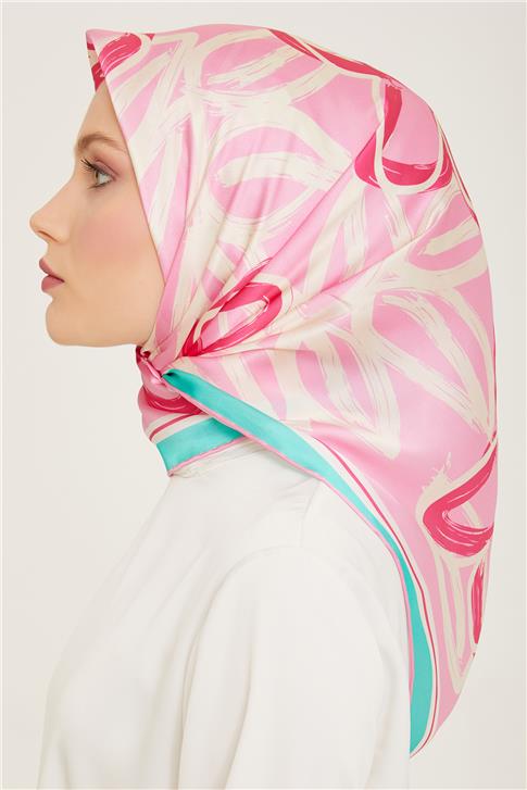 Armine Çiçek Desenli Twill İpek Eşarp 24Ya9123 5 35