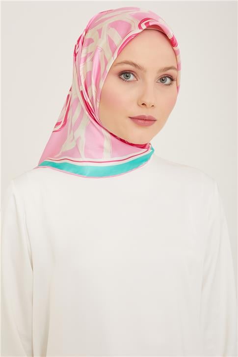 Armine Çiçek Desenli Twill İpek Eşarp 24Ya9123 5 35