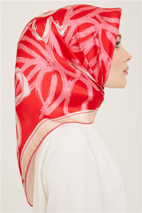 Armine Çiçek Desenli Twill İpek Eşarp 24Ya9123 5 81