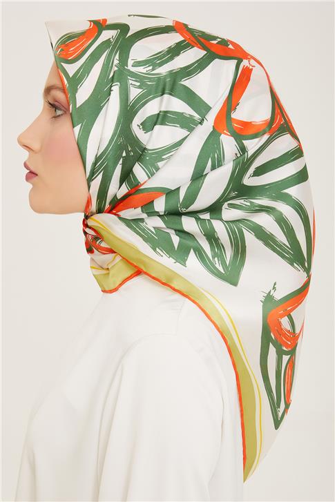 Armine Çiçek Desenli Sura İpek Eşarp 24Ya9123 5 34