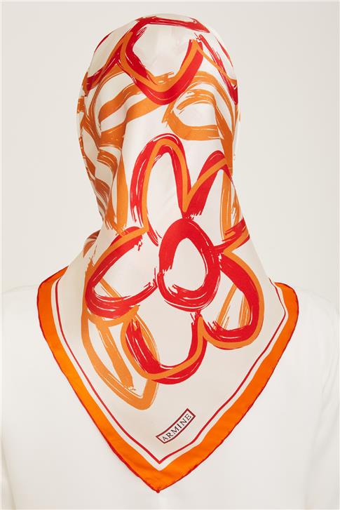 Armine Çiçek Desenli Sura İpek Eşarp 24Ya9123 5 50