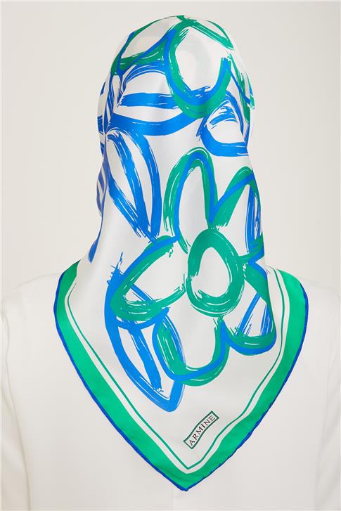 Armine Çiçek Desenli Sura İpek Eşarp 24Ya9123 5 54