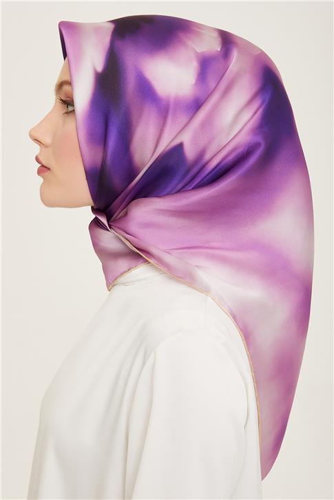 Armine Çiçek Desenli Twill İpek Eşarp 24Ya9124 82 35
