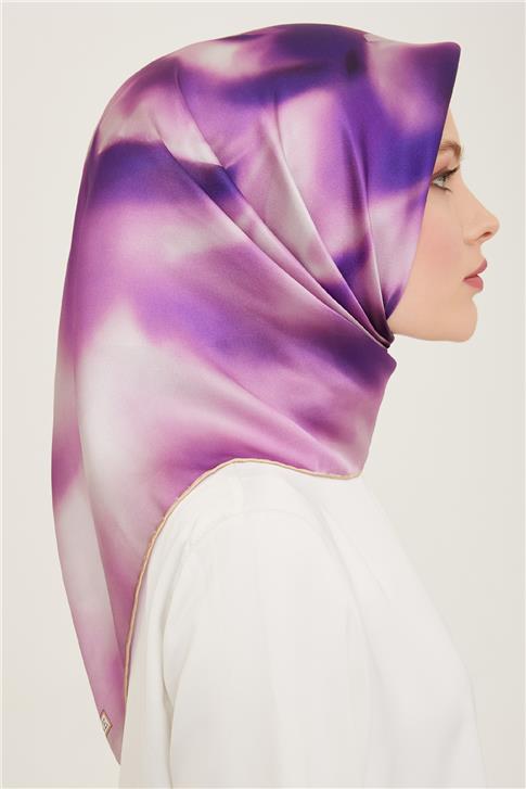 Armine Çiçek Desenli Twill İpek Eşarp 24Ya9124 82 35