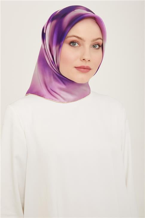 Armine Çiçek Desenli Twill İpek Eşarp 24Ya9124 82 35