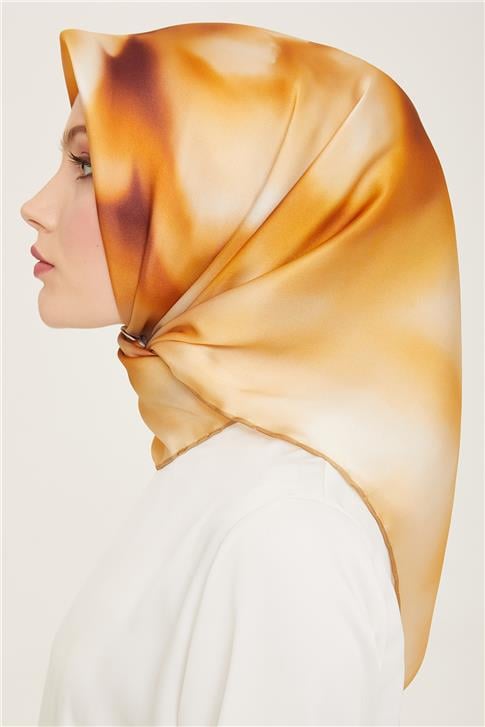 Armine Çiçek Desenli Twill İpek Eşarp 24Ya9124 82 51