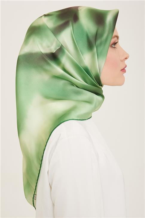 Armine Çiçek Desenli Twill İpek Eşarp 24Ya9124 82 53