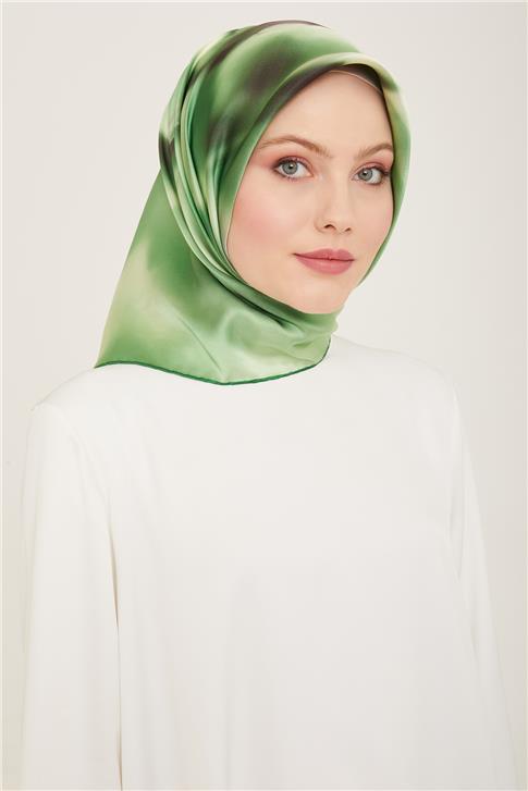 Armine Çiçek Desenli Twill İpek Eşarp 24Ya9124 82 53