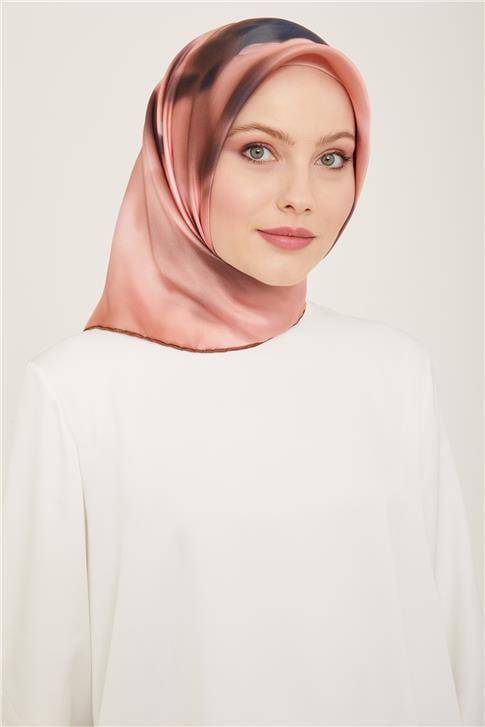 Armine Çiçek Desenli Twill İpek Eşarp 24Ya9124 82 57