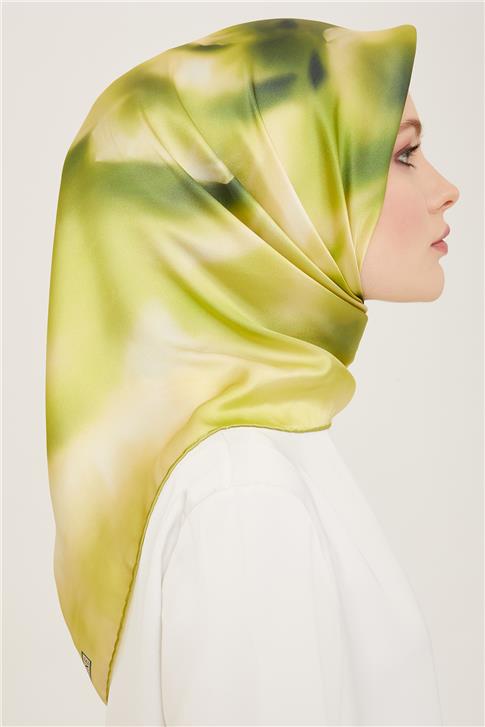 Armine Çiçek Desenli Twill İpek Eşarp 24Ya9124 82 80