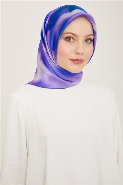 Armine Çiçek Desenli Twill İpek Eşarp 24Ya9124 82 81