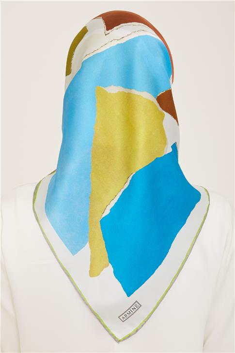 Armine Geometrik Desenli Twill İpek Eşarp 24Ya9125 83 34