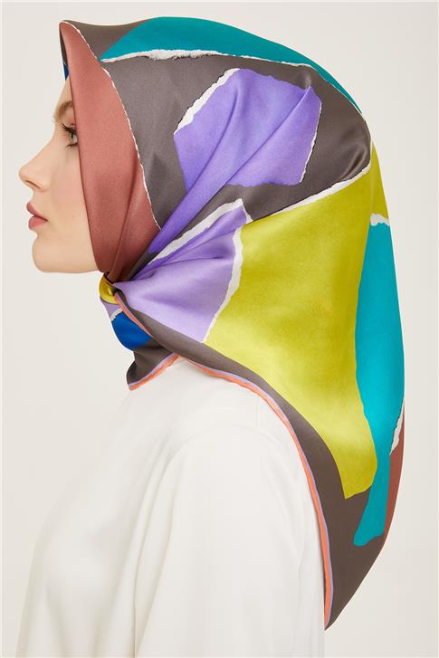 Armine Geometrik Desenli Twill İpek Eşarp 24Ya9125 83 53