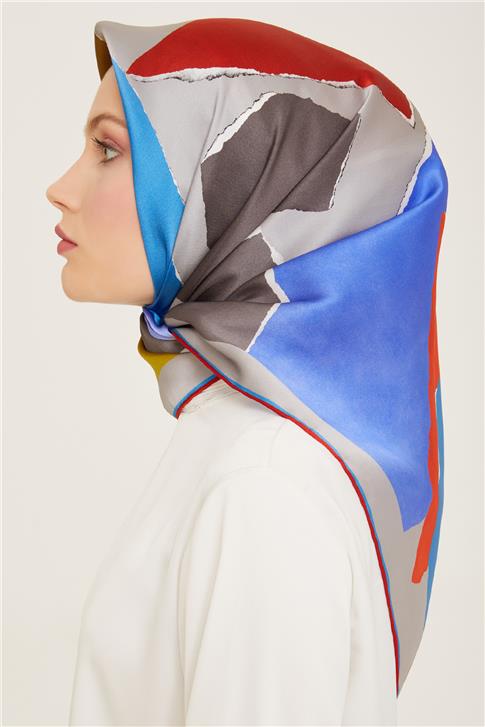 Armine Geometrik Desenli Twill İpek Eşarp 24Ya9125 83 54