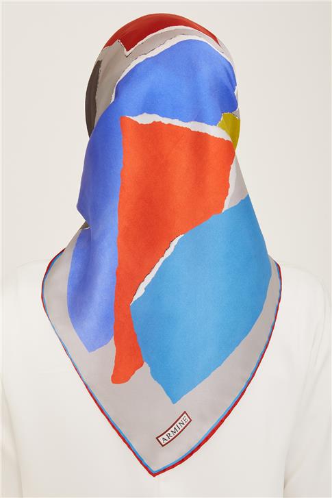 Armine Geometrik Desenli Twill İpek Eşarp 24Ya9125 83 54