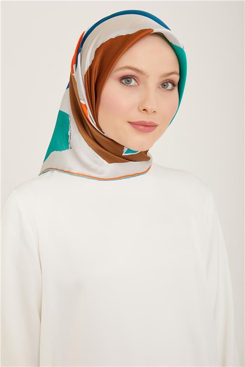 Armine Geometrik Desenli Twill İpek Eşarp 24Ya9125 83 83