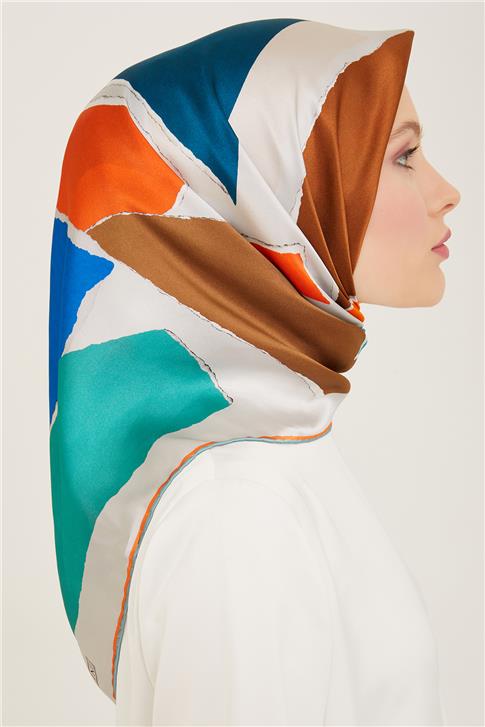Armine Geometrik Desenli Twill İpek Eşarp 24Ya9125 83 83