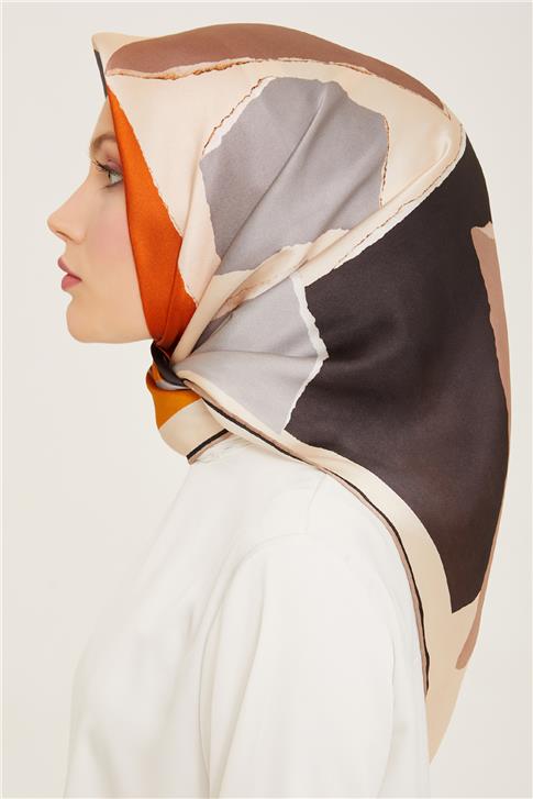 Armine Çiçek Desenli Sura İpek Eşarp 24Ya9127 31 02