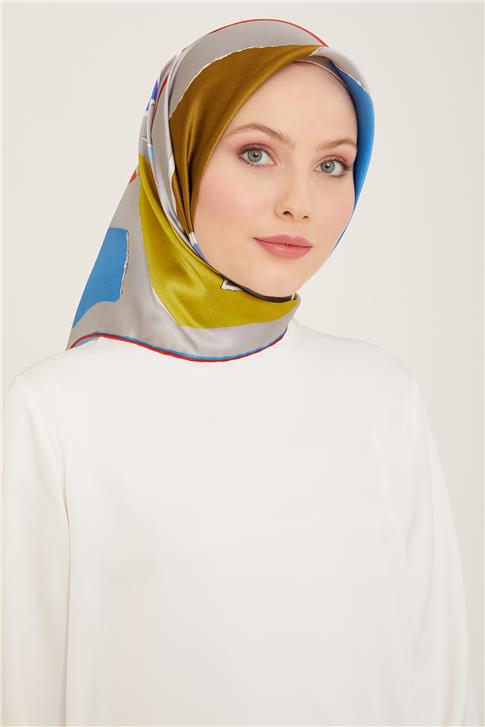 Armine Çiçek Desenli Sura İpek Eşarp 24Ya9127 31 54
