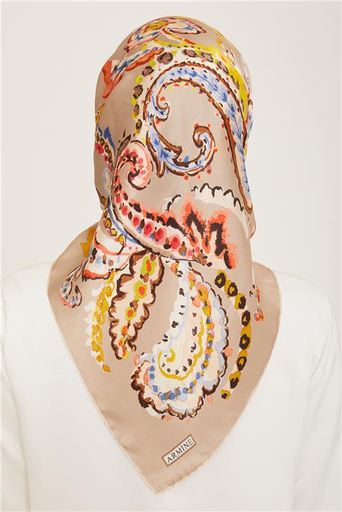 Armine Soyut Desenli Sura İpek Eşarp 24Ya9131 83 32