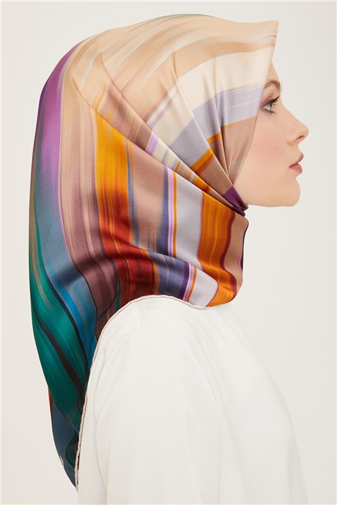 Armine Soyut Desenli Twill İpek Eşarp 24Ya9131 52 80