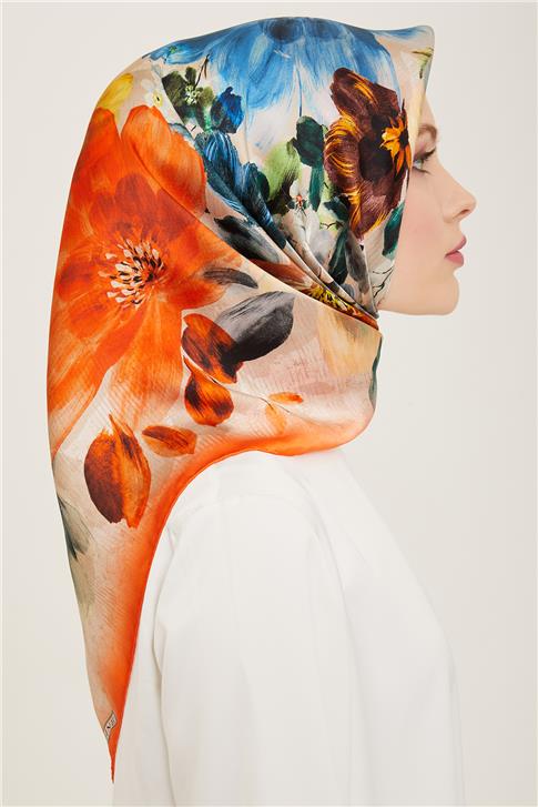 Armine Klasik Desenli Sura İpek Eşarp 24Ya9134 5 35