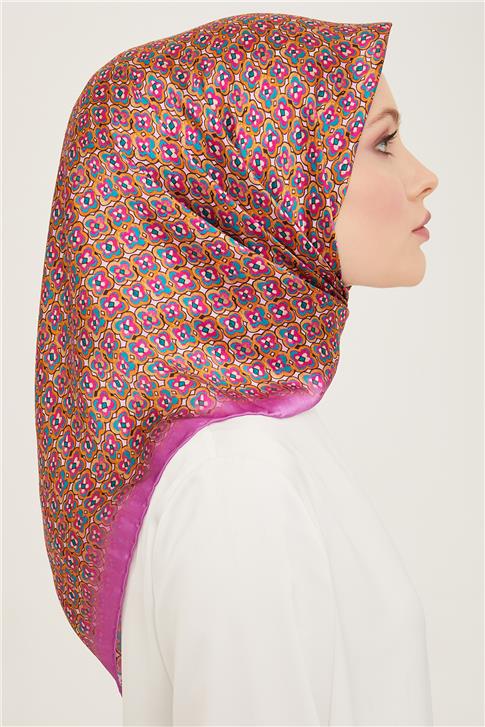 Armine Klasik Desenli Twill İpek Eşarp 24Ya9134 67 03