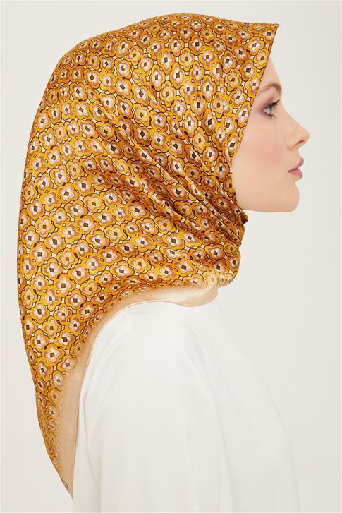 Armine Klasik Desenli Twill İpek Eşarp 24Ya9134 67 05