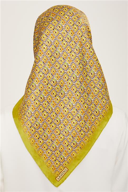 Armine Klasik Desenli Twill İpek Eşarp 24Ya9134 67 06
