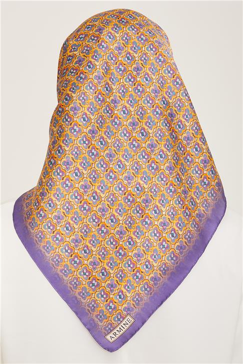 Armine Klasik Desenli Twill İpek Eşarp 24Ya9134 67 33
