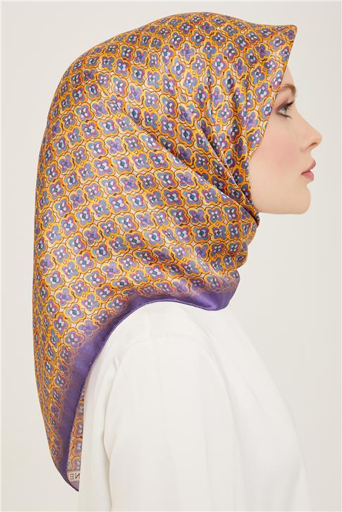 Armine Klasik Desenli Twill İpek Eşarp 24Ya9134 67 33