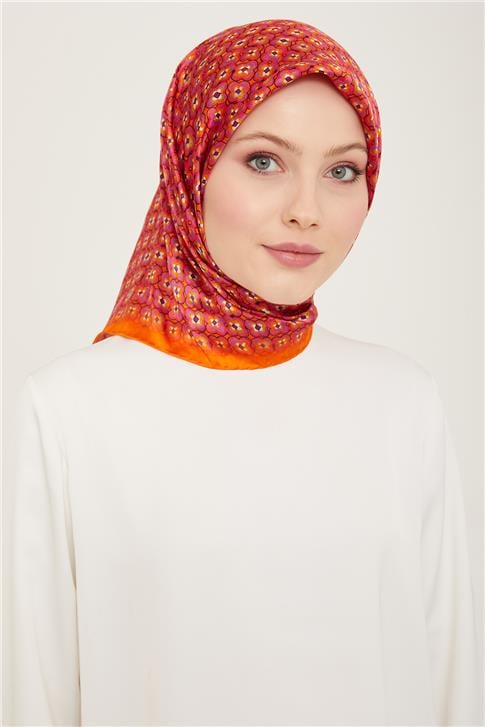 Armine Klasik Desenli Twill İpek Eşarp 24Ya9134 67 50