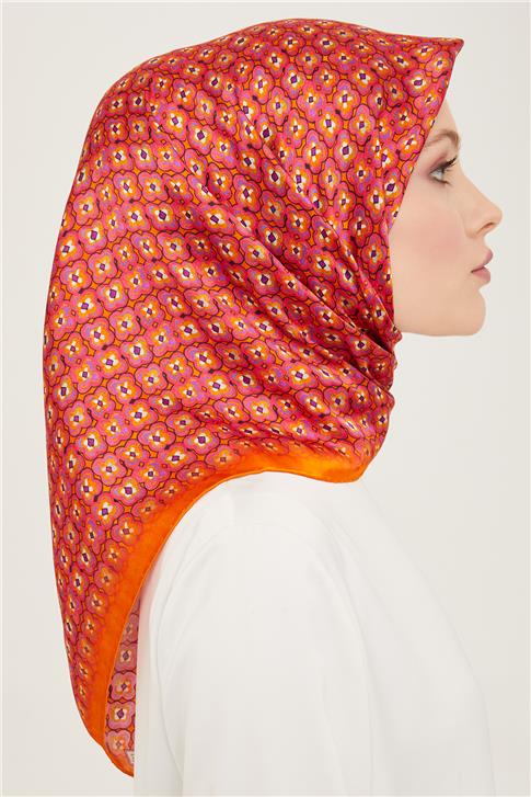 Armine Klasik Desenli Twill İpek Eşarp 24Ya9134 67 50