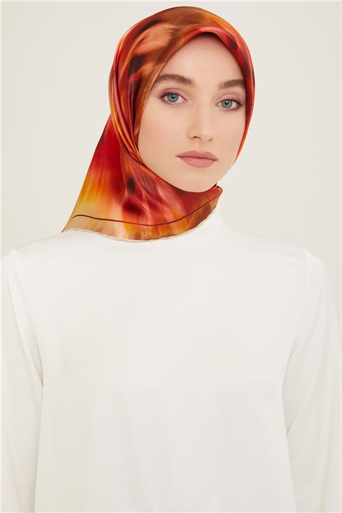 Armine Soyut Desenli Twill İpek Eşarp 24Ya9136 36 38