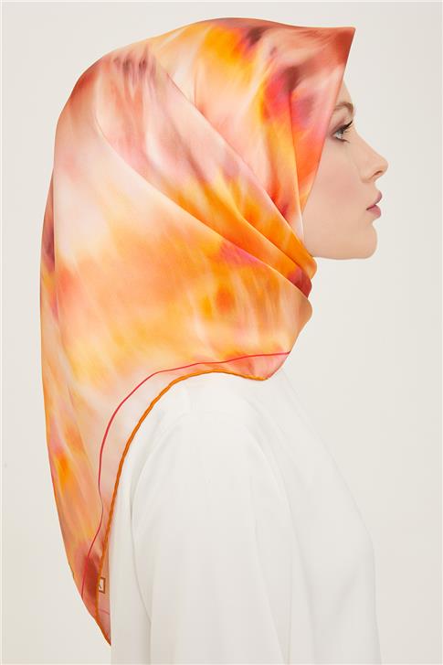 Armine Soyut Desenli Twill İpek Eşarp 24Ya9136 36 52