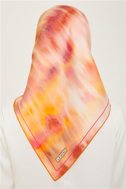 Armine Soyut Desenli Twill İpek Eşarp 24Ya9136 36 52