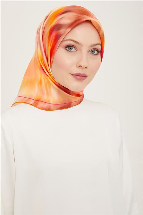 Armine Soyut Desenli Twill İpek Eşarp 24Ya9136 36 52