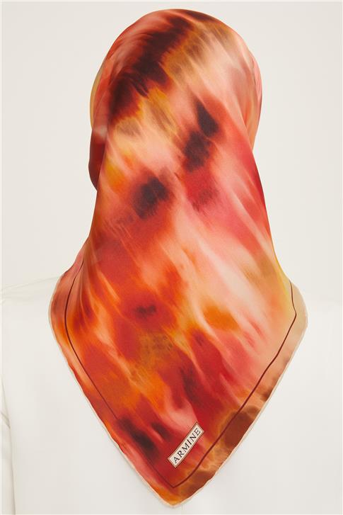 Armine Geometrik Desenli Sura İpek Eşarp 24Ya9137 56 38