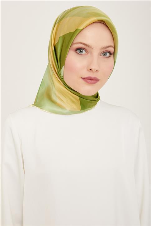 Armine Geometrik Desenli Twill İpek Eşarp 24Ya9137 55 56