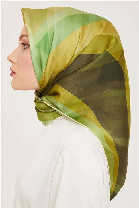 Armine Geometrik Desenli Twill İpek Eşarp 24Ya9137 55 56