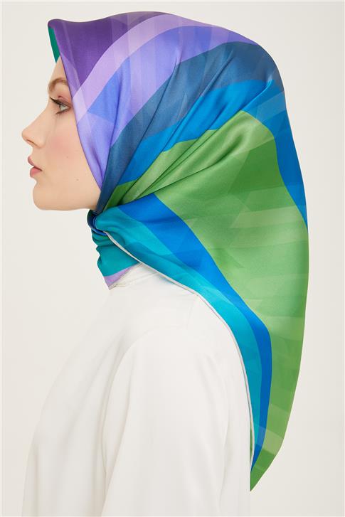 Armine Geometrik Desenli Twill İpek Eşarp 24Ya9137 55 81