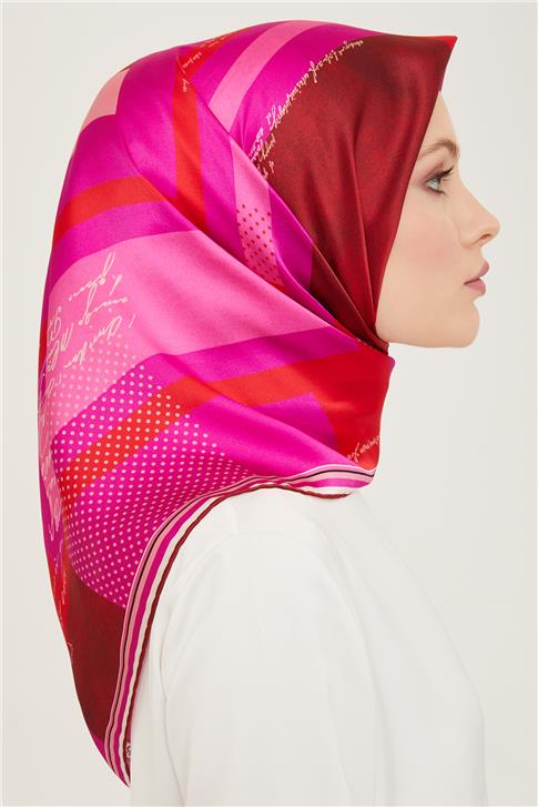Armine Geometrik Desenli Twill İpek Eşarp 24Ya9138 2 02