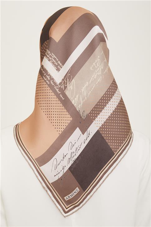 Armine Geometrik Desenli Sura İpek Eşarp 24Ya9139 09